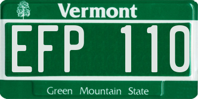 VT license plate EFP110