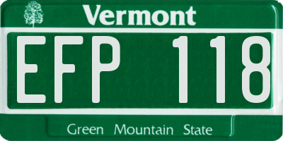 VT license plate EFP118