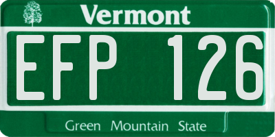 VT license plate EFP126
