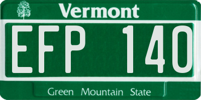 VT license plate EFP140