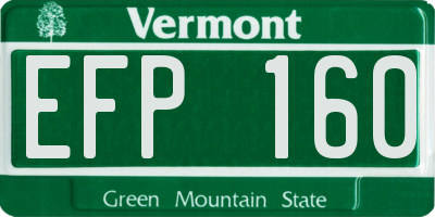 VT license plate EFP160