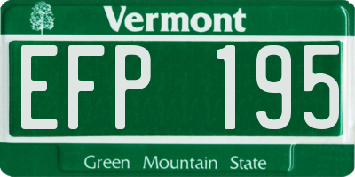 VT license plate EFP195