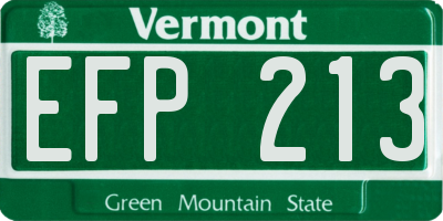VT license plate EFP213