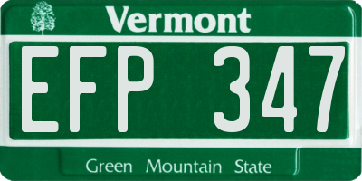 VT license plate EFP347