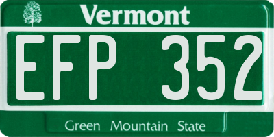 VT license plate EFP352