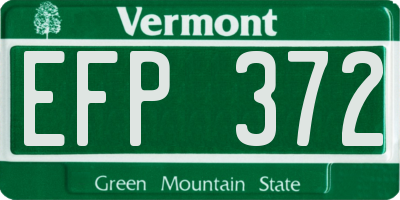 VT license plate EFP372