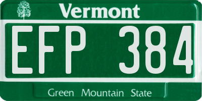 VT license plate EFP384