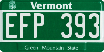 VT license plate EFP393
