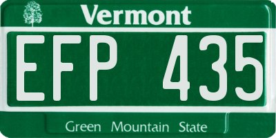 VT license plate EFP435