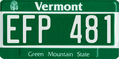 VT license plate EFP481