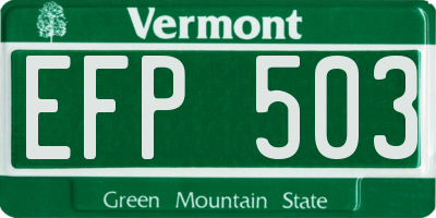 VT license plate EFP503