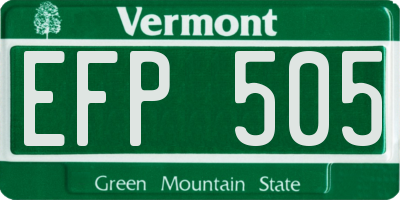 VT license plate EFP505