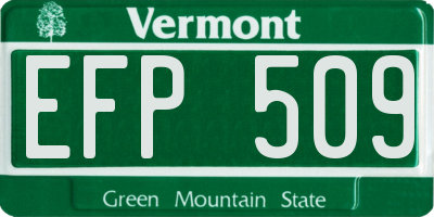 VT license plate EFP509