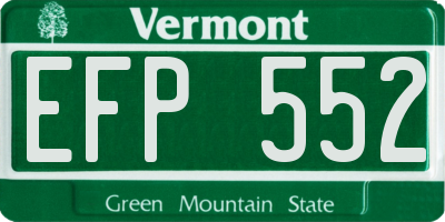 VT license plate EFP552