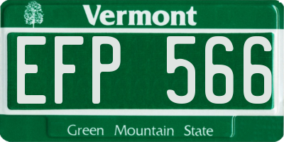 VT license plate EFP566