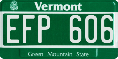 VT license plate EFP606