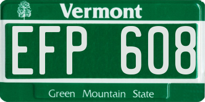 VT license plate EFP608