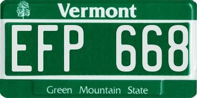 VT license plate EFP668