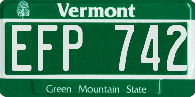 VT license plate EFP742