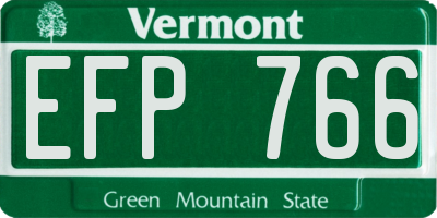 VT license plate EFP766