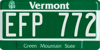 VT license plate EFP772