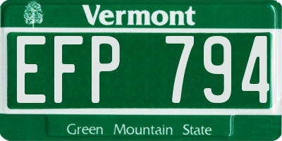 VT license plate EFP794