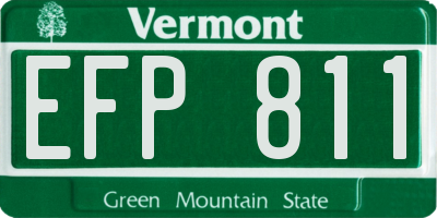 VT license plate EFP811