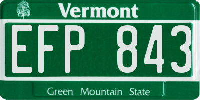 VT license plate EFP843