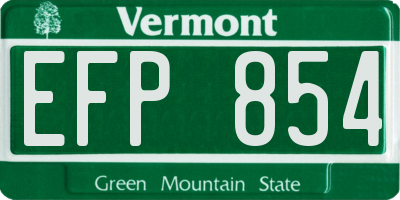 VT license plate EFP854