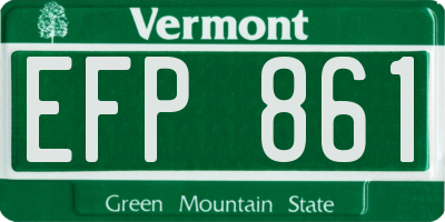 VT license plate EFP861