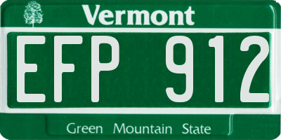 VT license plate EFP912