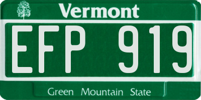 VT license plate EFP919