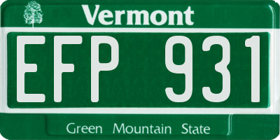 VT license plate EFP931