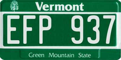 VT license plate EFP937