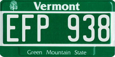 VT license plate EFP938