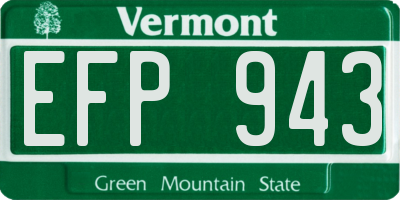 VT license plate EFP943