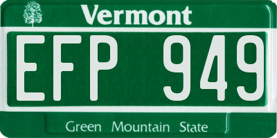 VT license plate EFP949