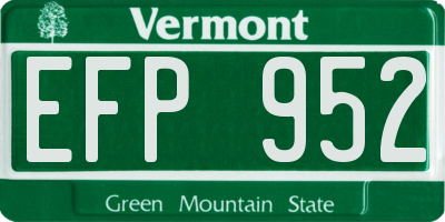VT license plate EFP952