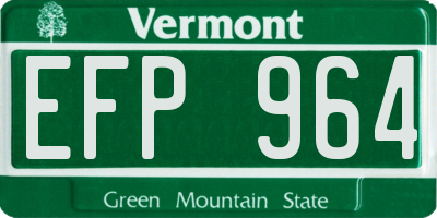 VT license plate EFP964