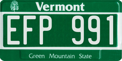 VT license plate EFP991