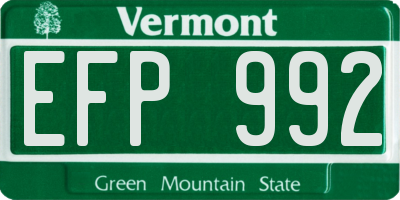 VT license plate EFP992