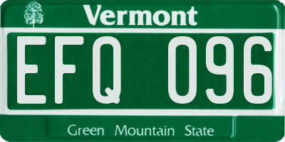 VT license plate EFQ096