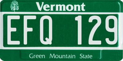 VT license plate EFQ129
