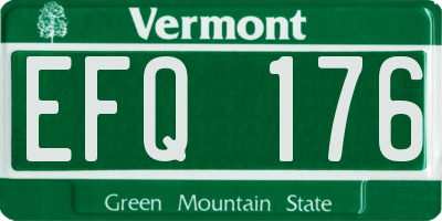 VT license plate EFQ176