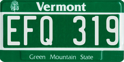 VT license plate EFQ319