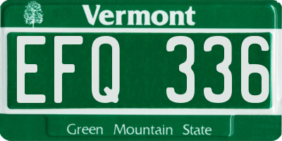 VT license plate EFQ336