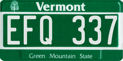 VT license plate EFQ337