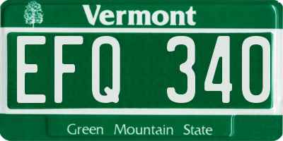 VT license plate EFQ340