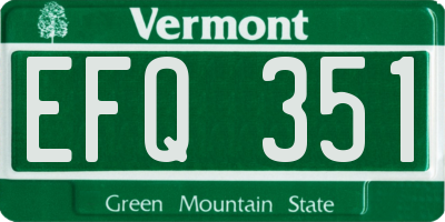VT license plate EFQ351