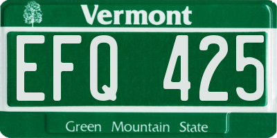 VT license plate EFQ425